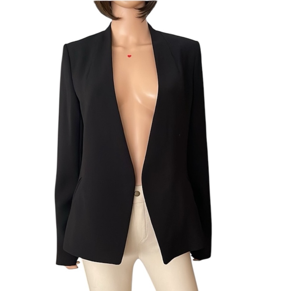 NWOT Banana Republic Women's Elegant Black Open Front Blazer Size 6 Tall